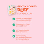 [SMOOTH] PetCubes Gently Cooked Frozen Cat Food - Beef 1.28 KG (2 Variants)