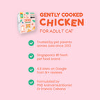 [SMOOTH] PetCubes Gently Cooked Frozen Cat Food -Smooth Chicken 1.28 KG (2 Variants)