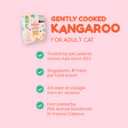 [SMOOTH] PetCubes Gently Cooked Frozen Cat Food -SMOOTH Kangaroo & Fish 1.28 KG
