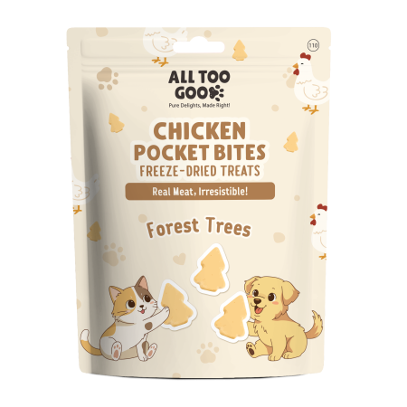 All Too Good Chicken Pocket Bites Freeze-Dried Treats Forest Trees 84g For Dogs & Cats