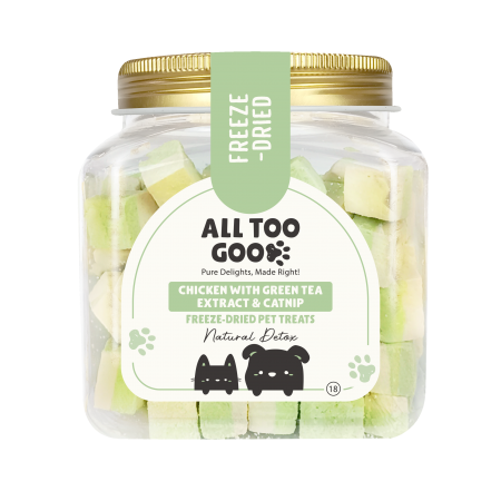 ATG-18  All Too Good Freeze-Dried Treats Chic with Green Tea Extract & Catnip 100g For Dogs & Cats