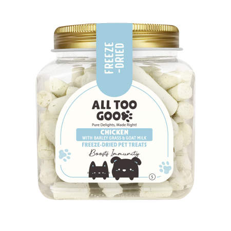 All Too Good Freeze-Dried Treats Chicken with Barley Grass & Goat Milk 120g For Dogs & Cats