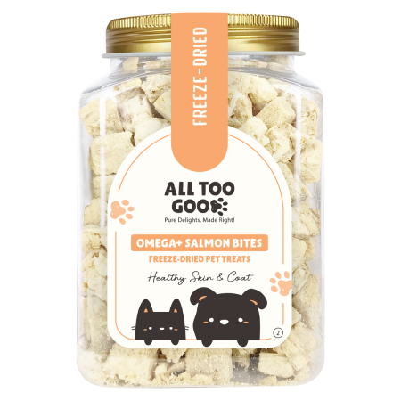 All Too Good Freeze-Dried Treats Omega+Salmon Bites 100g For Dogs & cats
