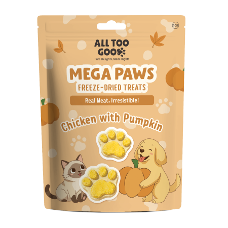 All Too Good Mega Paws Freeze-Dried Treats Chic With Pumpkin 54g For Dogs & Cats