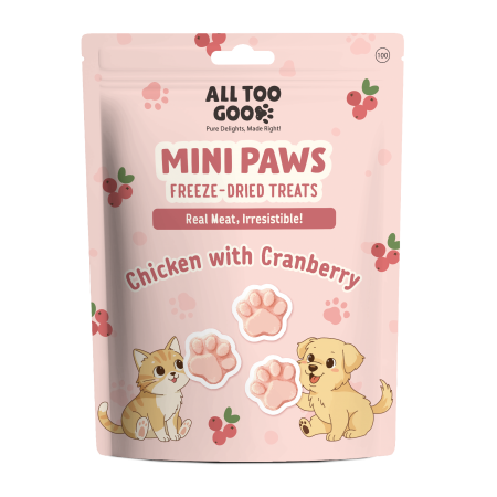 All Too Good Mini Paws Freeze-Dried Treats Chic with Cranberry 54g For Dogs & Cats