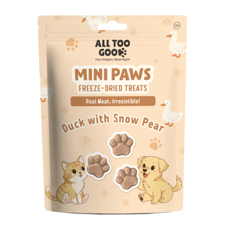 All Too Good Mini Paws Freeze-Dried Treats Duck 54g For Dogs & Cats