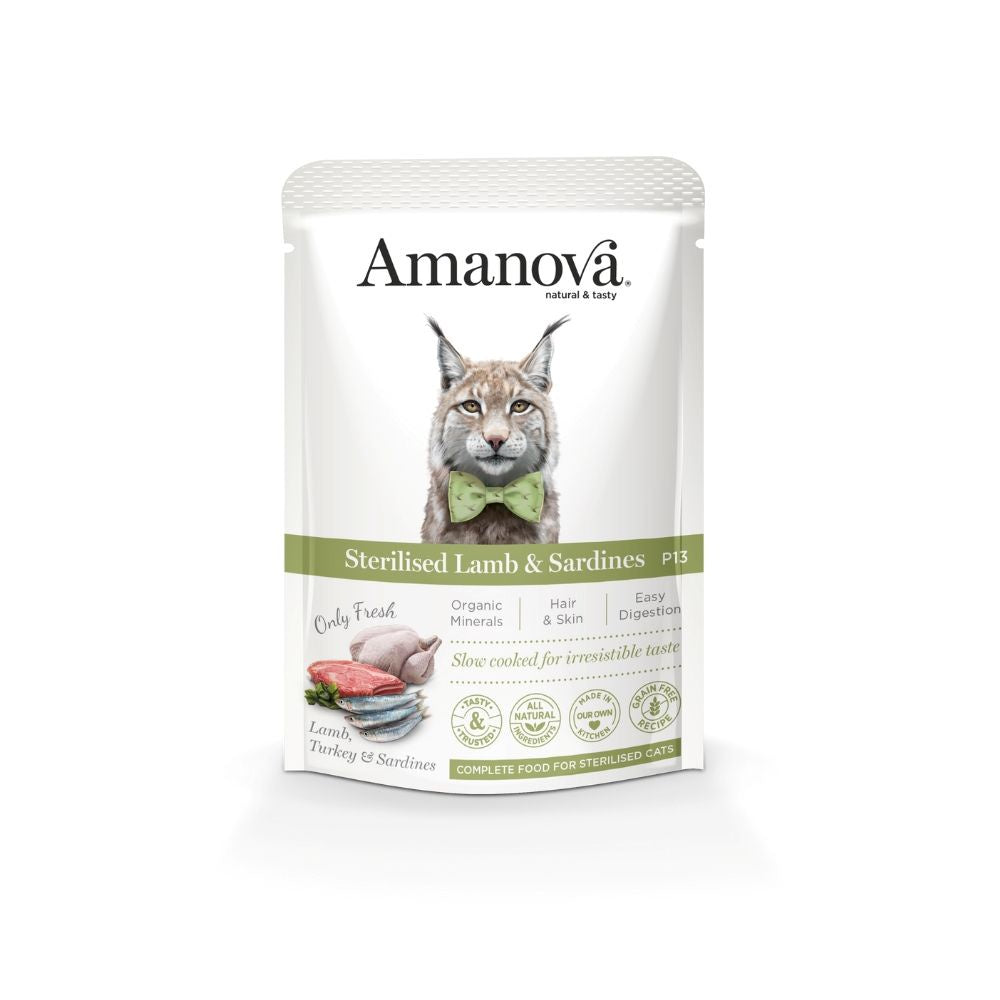 Amanova Cat Pouch Sterilized Grain-free Lamb&Sardine 85 grams