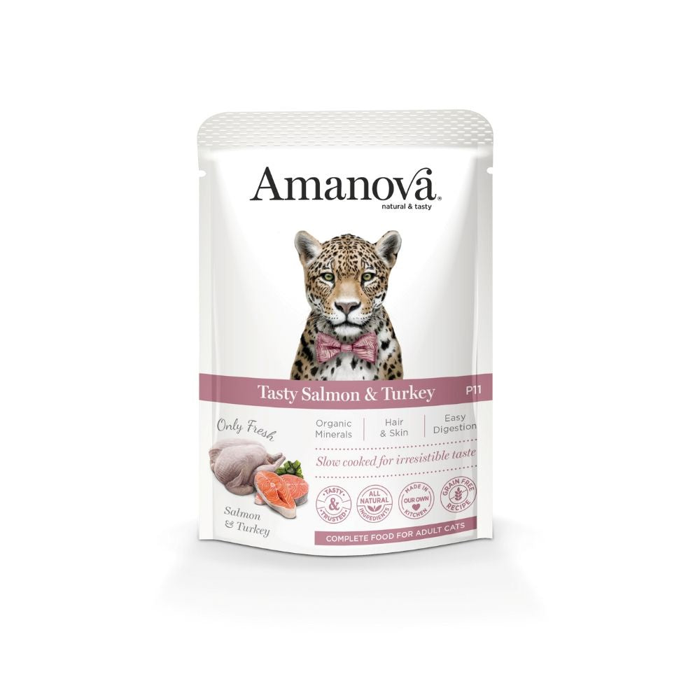 Amanova Cat Pouch Adult Grain-free Salmon & Turkey 85 grams
