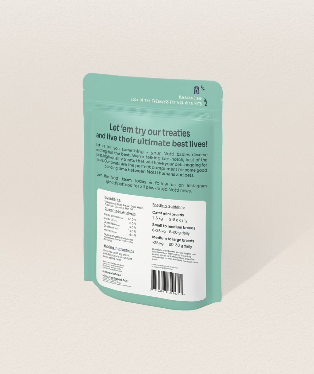 [10% OFF] Notti 2-in-1 Allergy Care Turkey & Duck Freeze-Dried Chunks 50g Treats For Dogs & Cats