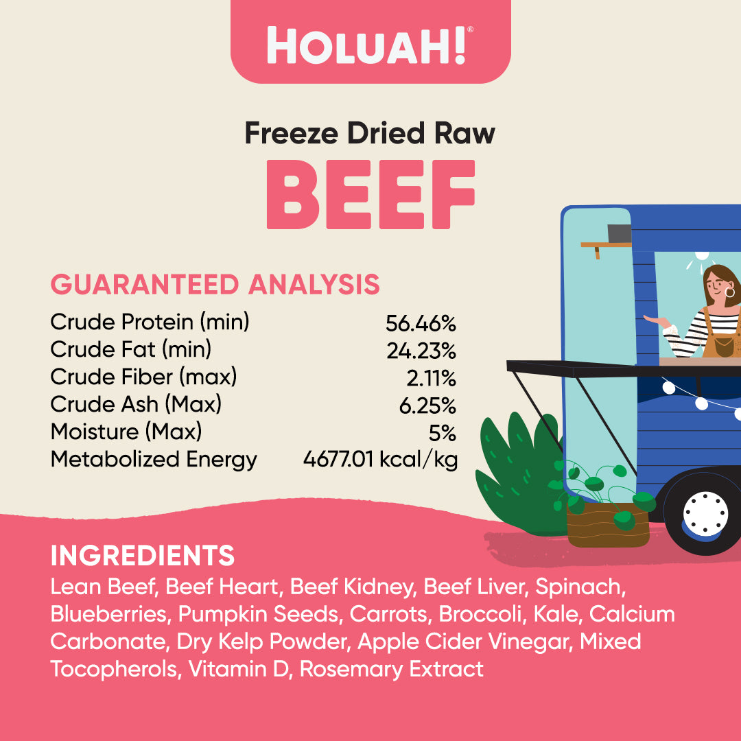 Holuah! Freeze Dried Food For Dogs - Beef 400g