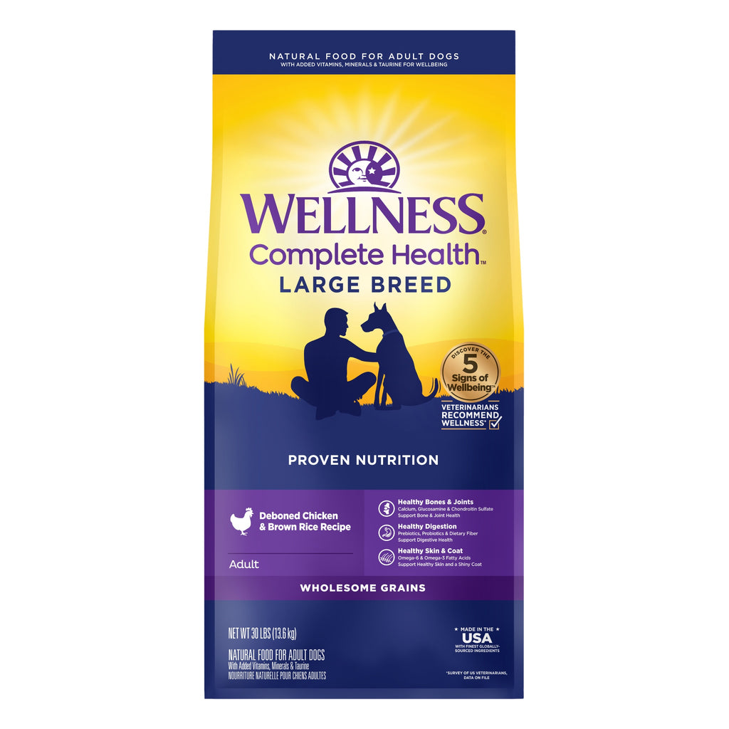[FREE WIPE + 20% OFF] Wellness Complete Health Adult Large Breed Dry Dog Food [Weight: 30 lb]