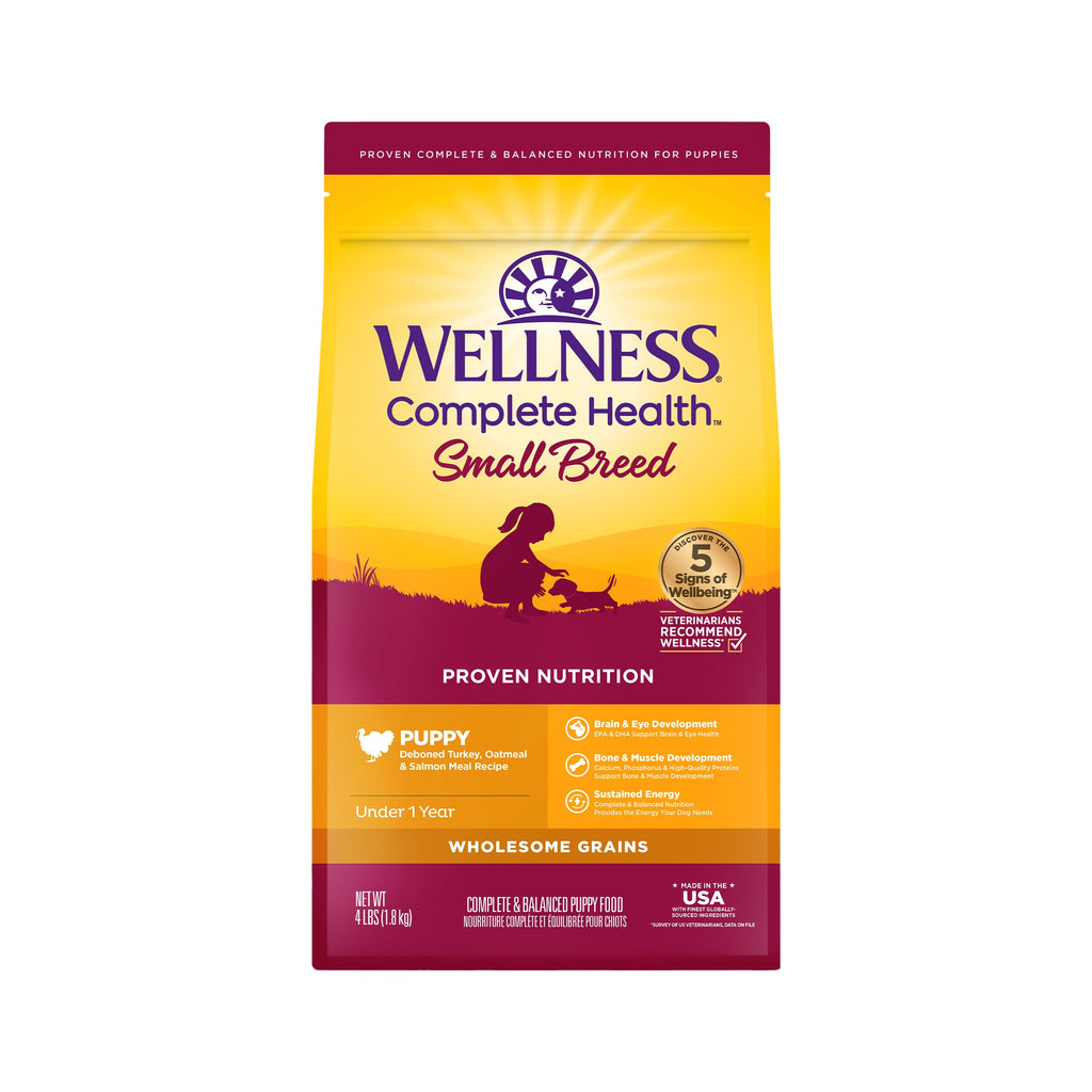 [FREE WIPE + 20% OFF] Wellness Complete Health Small Breed Just For Puppy Dry Dog Food [Weight : 4 lb]