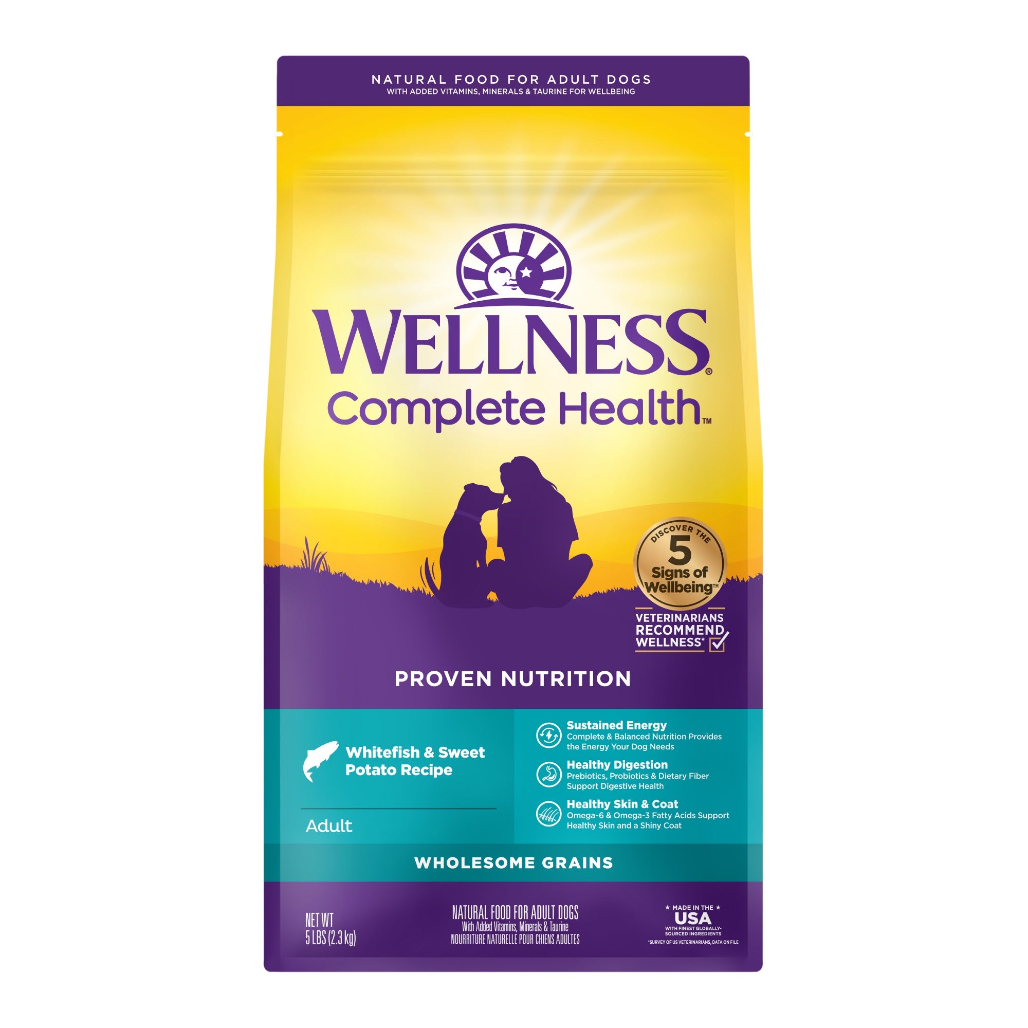 [FREE WIPE + 20% OFF]Wellness Complete Health Whitefish & Sweet Potato Recipe Dry Dog Food [Weight: 5 lb / 30lb]