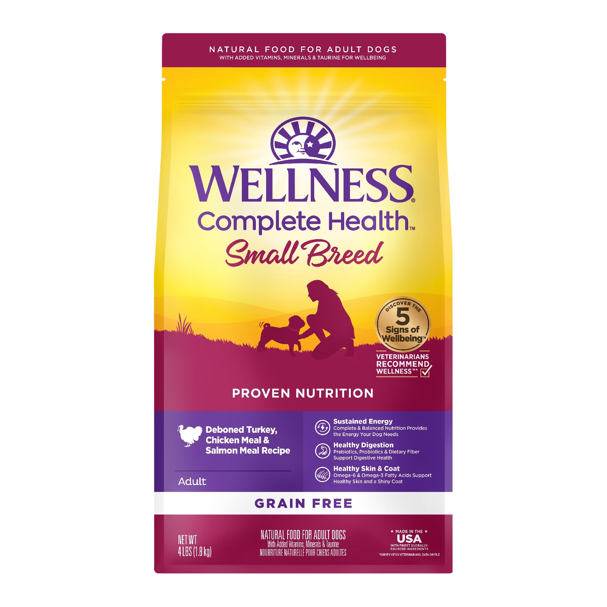[FREE WIPE + 20% OFF] Wellness Complete Health Grain Free Small Breed Dry Dog Food [Wt: 4 lb / 11 lb]