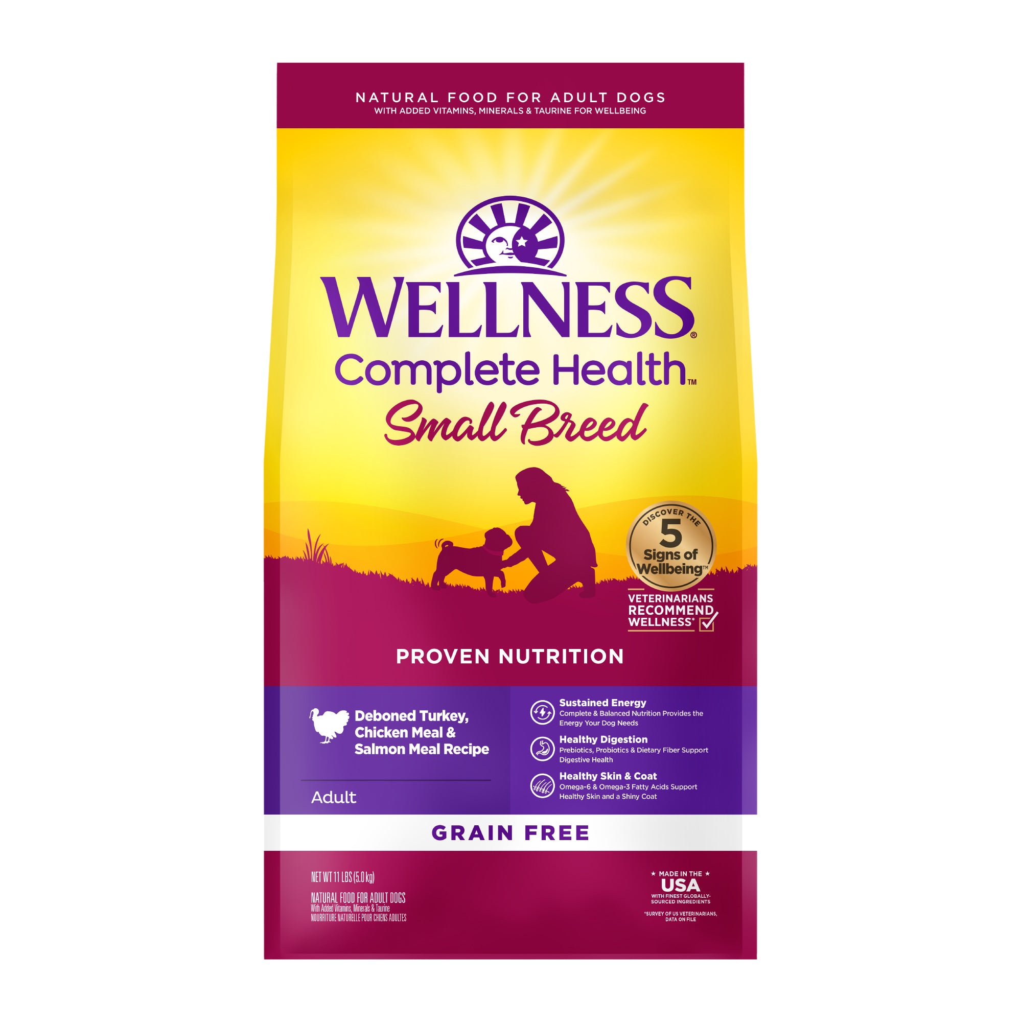 [FREE WIPE + 20% OFF] Wellness Complete Health Grain Free Small Breed Dry Dog Food [Wt: 4 lb / 11 lb]