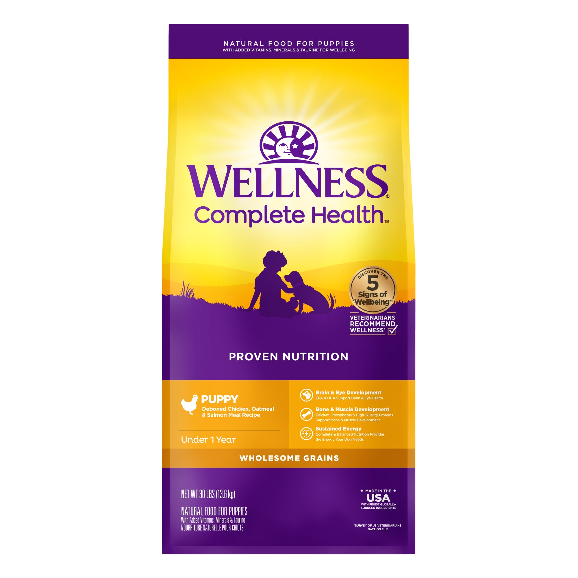 [FREE WIPE + 20% OFF] Wellness Complete Health Puppy Dry Dog Food [Weight: 5 lb / 30 lb]