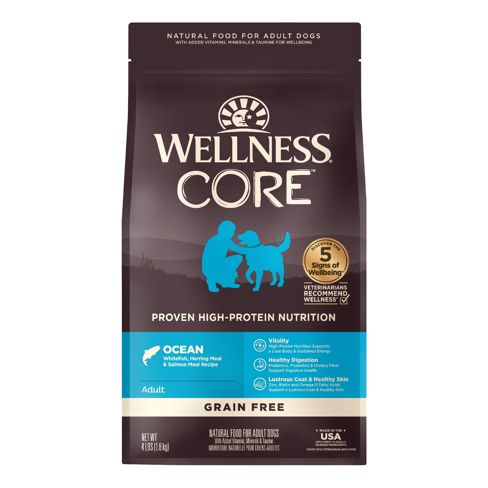 [FREE WIPE + UP TO 30% OFF]  Wellness CORE Grain-Free Ocean Formula Dry Dog Food (3 Sizes)