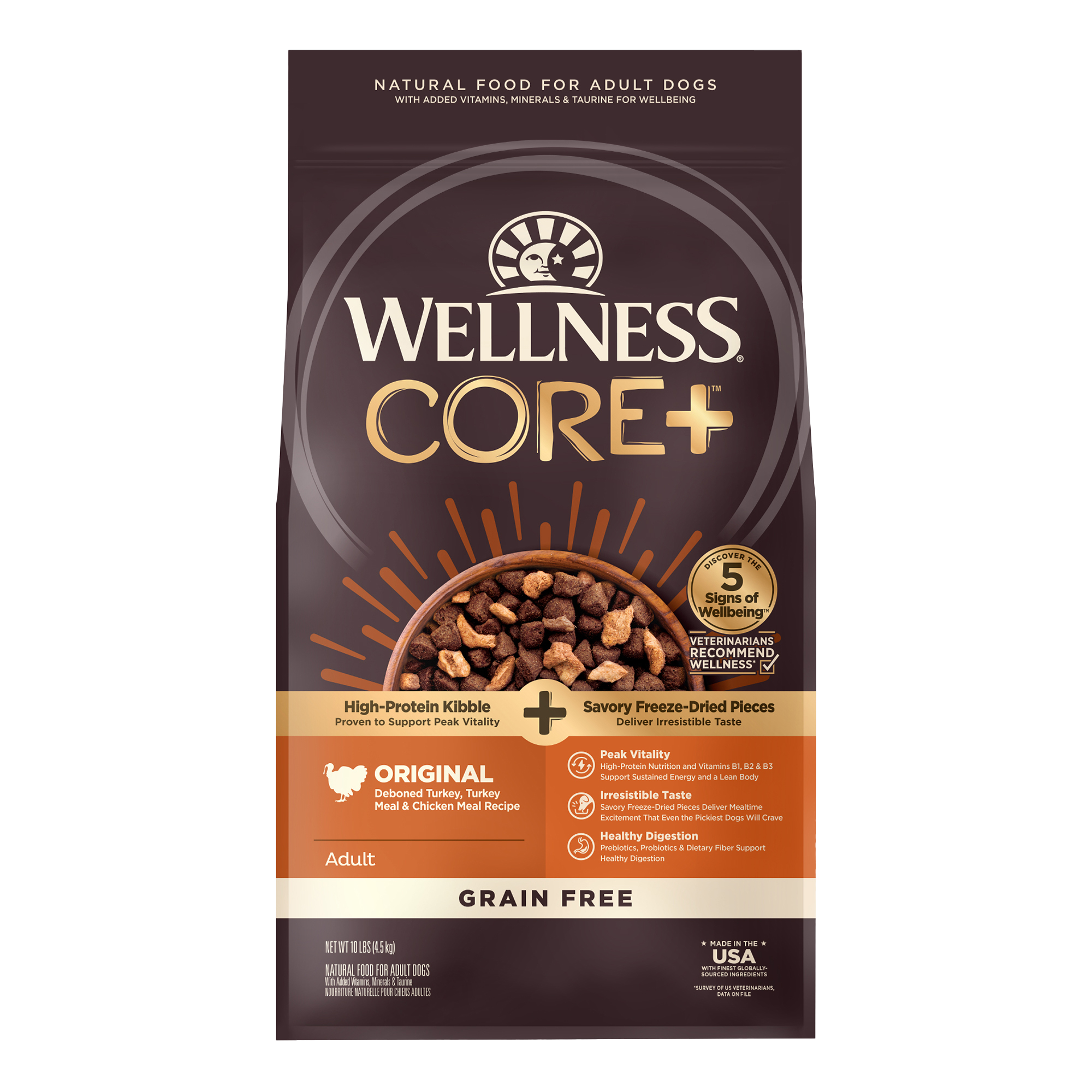[FREE WIPE + 20% OFF] Wellness CORE+ RawRev - Kibble + Freeze-Dried Pieces Grain-Free Dry Dog Food 10lb&18-20lb | 5 Recipe