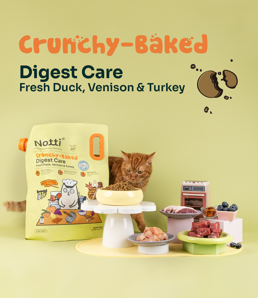 [10% OFF] Notti Crunchy-Baked Digest Care Fresh Duck, Venison & Turkey Dry Cat Food 2kg
