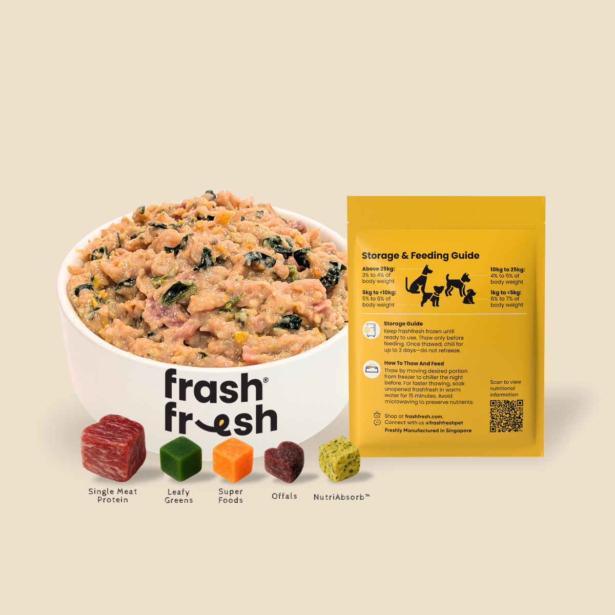[FREE BROTH With Purchase Of 2 Cases] FRASH FRESH RAW DOG FOOD 2.25KG I 6 Flavours Available