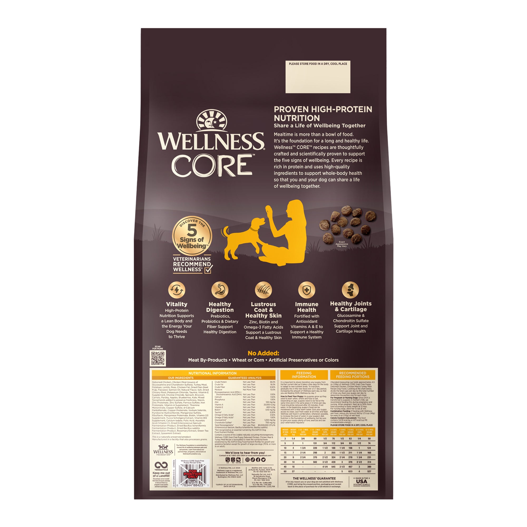 [FREE WIPE + UP TO 30% OFF]  Wellness CORE Grain-Free Puppy Formula Dry Dog Food (3 Sizes)