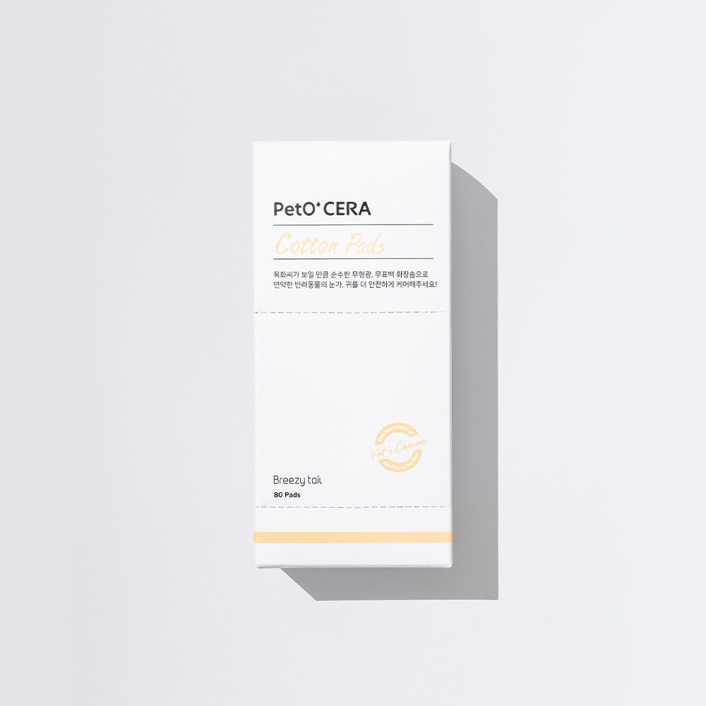 PetO'CERA Pure Cotton Pad 80 pcs for Dogs and Cats