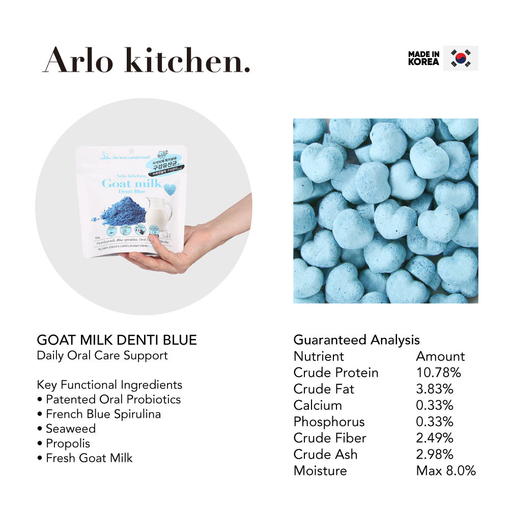 Arlo Kitchen Goat Milk Treats 30g For Dogs & Cats - Denti Blue I Made In Korea