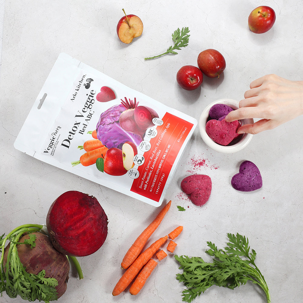 Arlo Kitchen - Freeze Dried Dog Treat Detox Red ABC 15 pcs (45g) With Beets, Red Cabbage & Sweet Potato | Antioxidant and Immunity