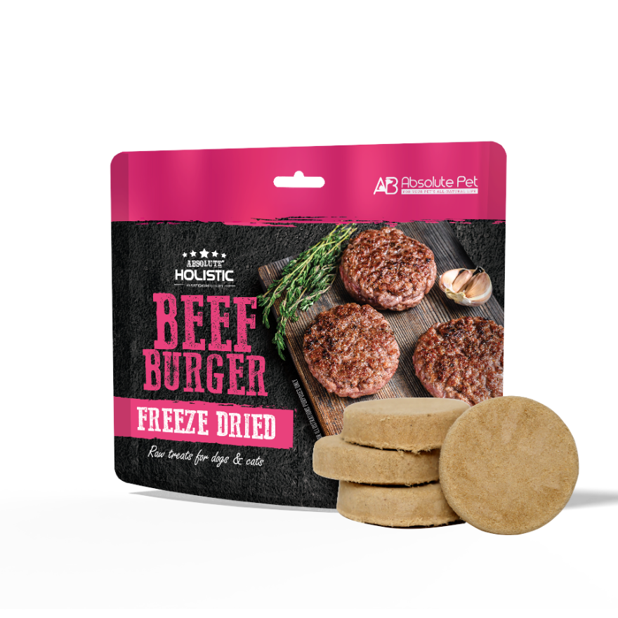 Absolute Holistic Freeze Dried Raw Treats for Cats & Dogs - Beef Burger (60g)