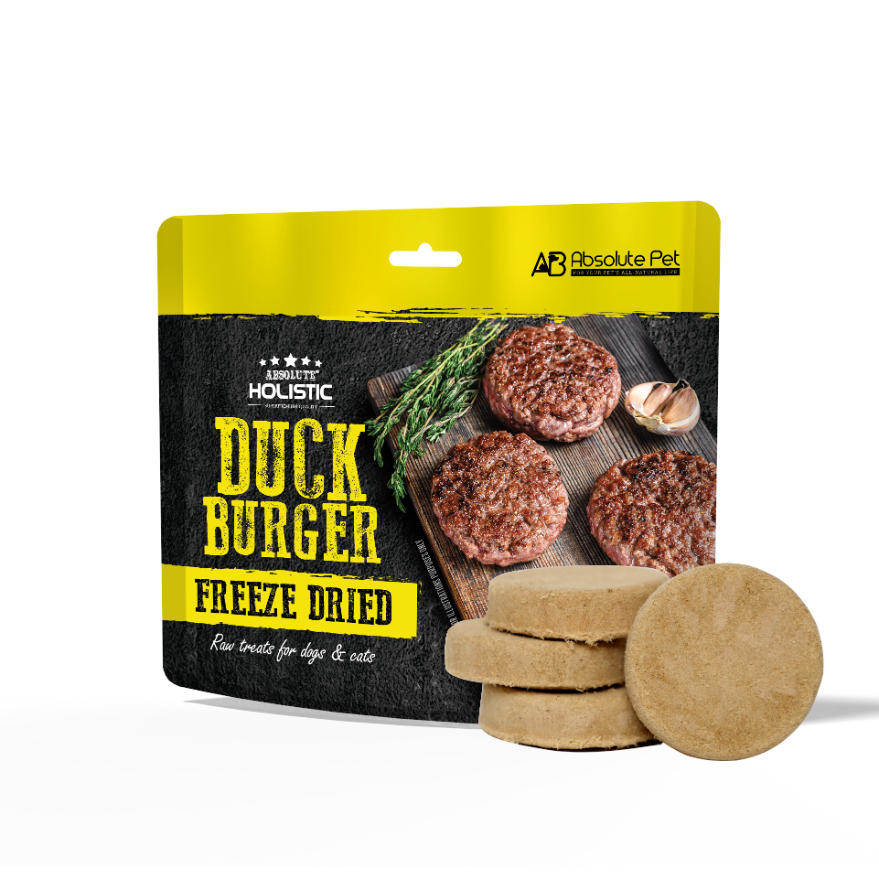 Absolute Holistic Freeze Dried Raw Treats for Cats & Dogs - Duck Burger (60g)