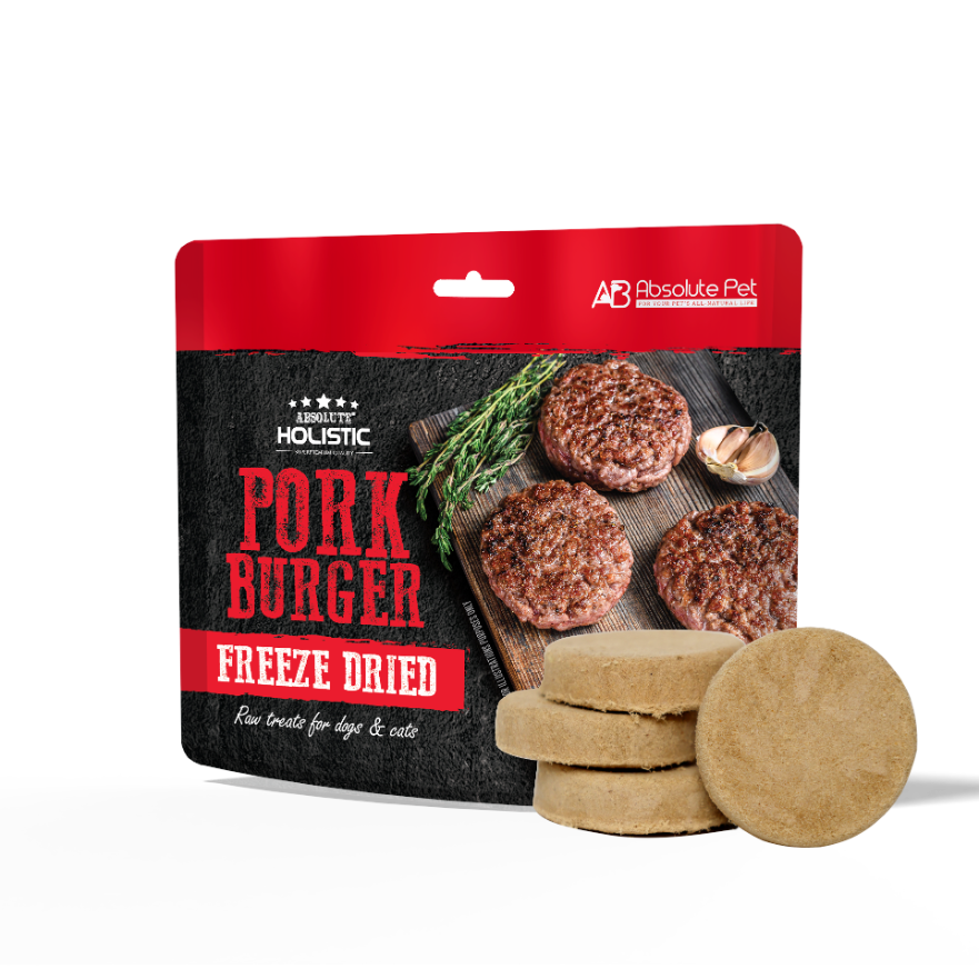 Absolute Holistic Freeze Dried Raw Treats for Cats & Dogs - Pork Burger (60g)