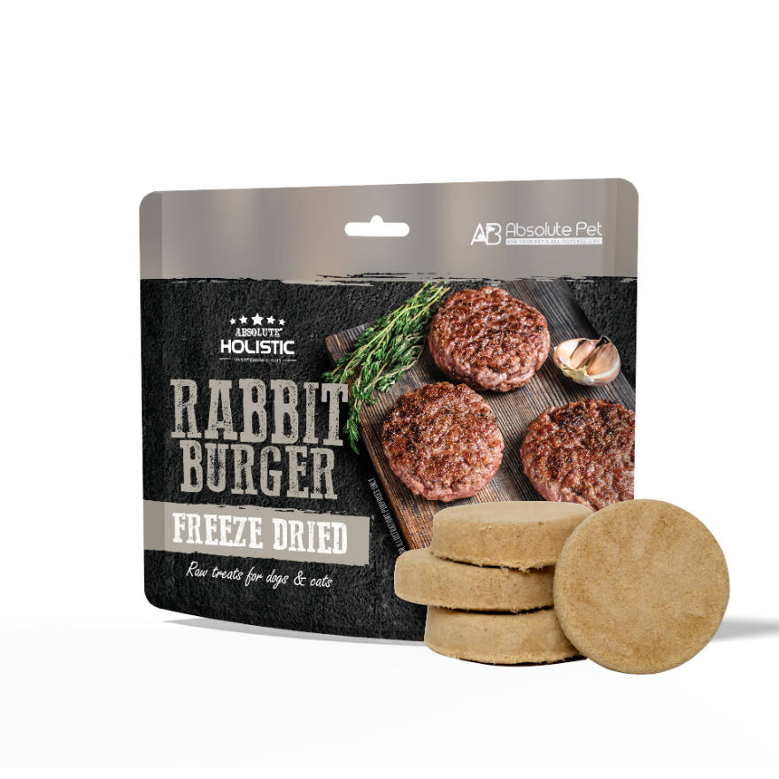 Absolute Holistic Freeze Dried Raw Treats for Cats & Dogs - Rabbit Burger (60g)