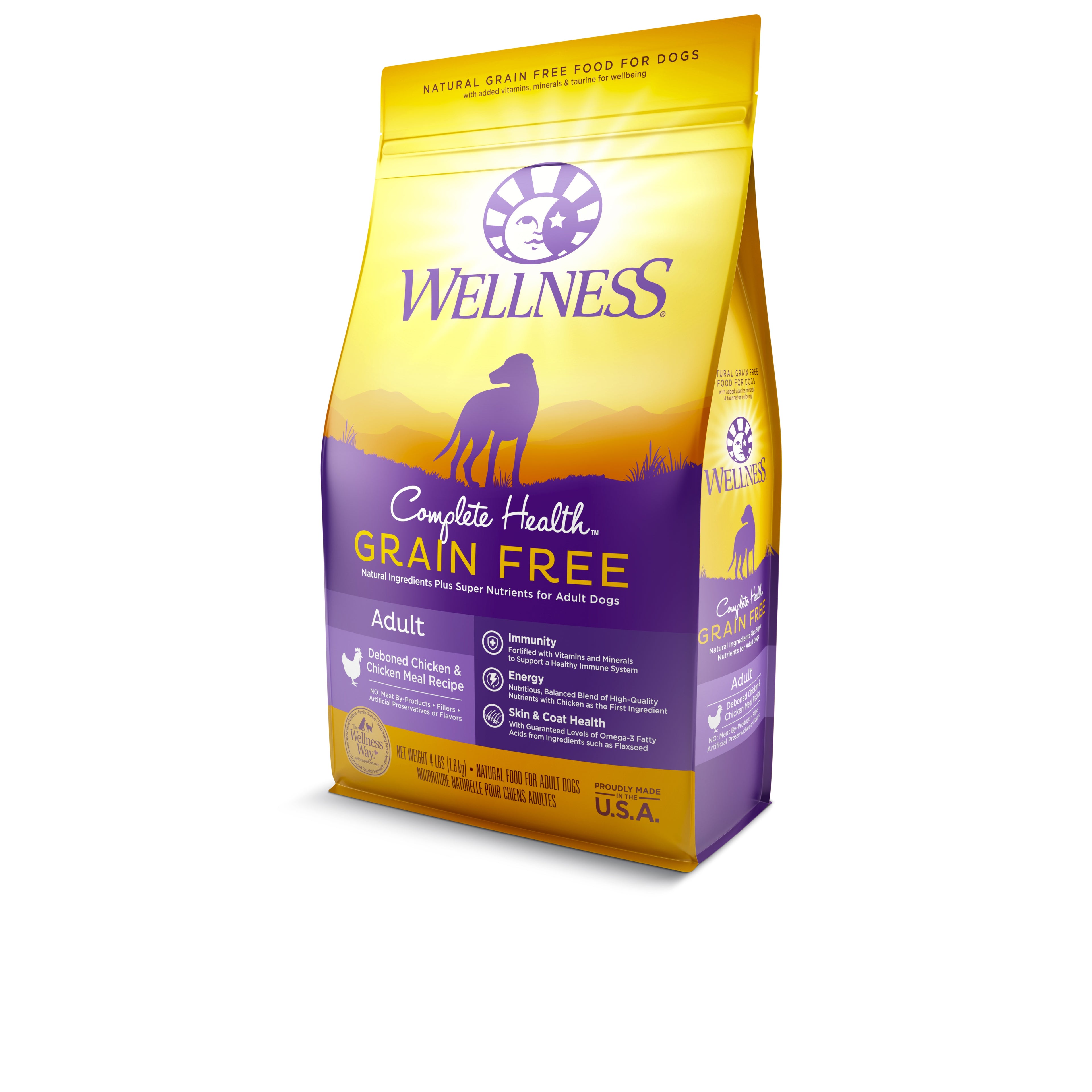 [FREE WIPE + 20% OFF] Wellness Complete Health Grain Free Adult Deboned Chicken & Chicken Meal Recipe Dry Dog Food [Wt: 4 lb / 24lbs]
