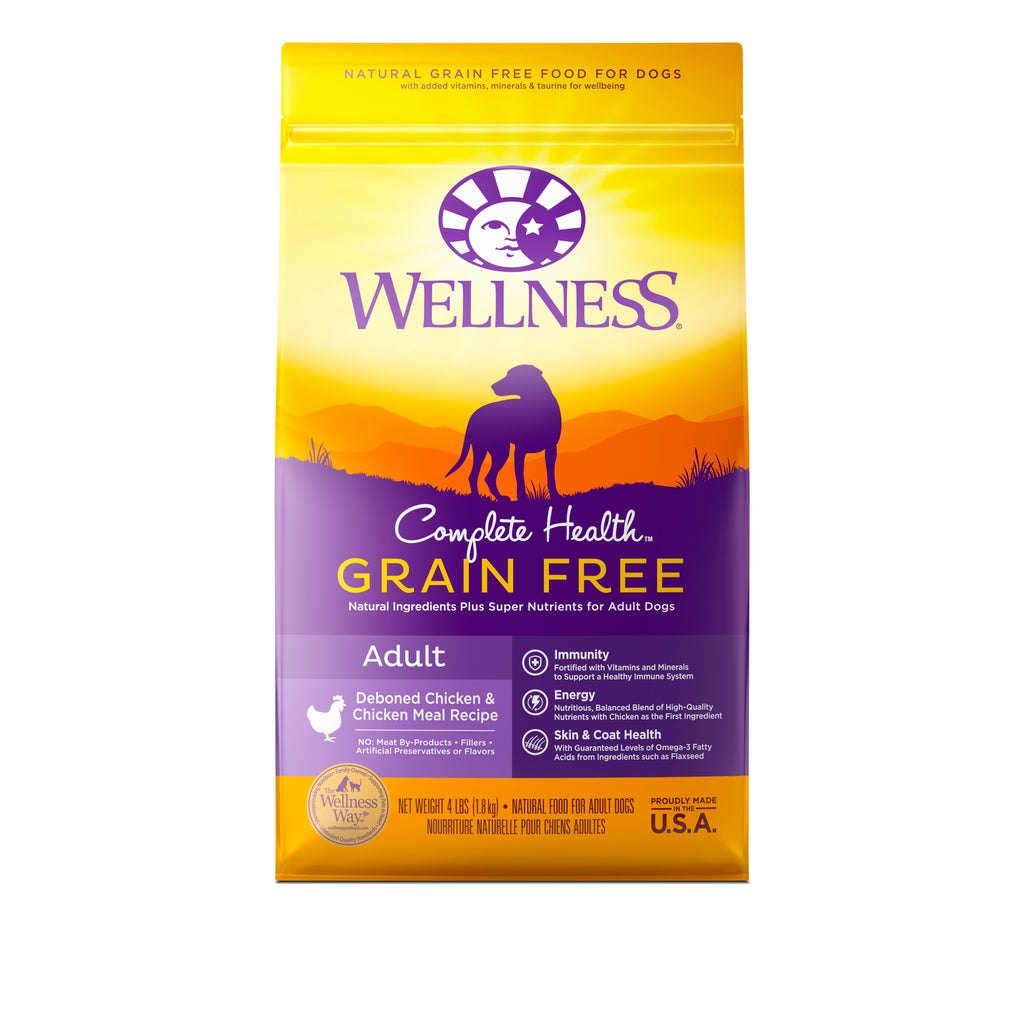[FREE WIPE + 20% OFF] Wellness Complete Health Grain Free Adult Deboned Chicken & Chicken Meal Recipe Dry Dog Food [Wt: 4 lb / 24lbs]