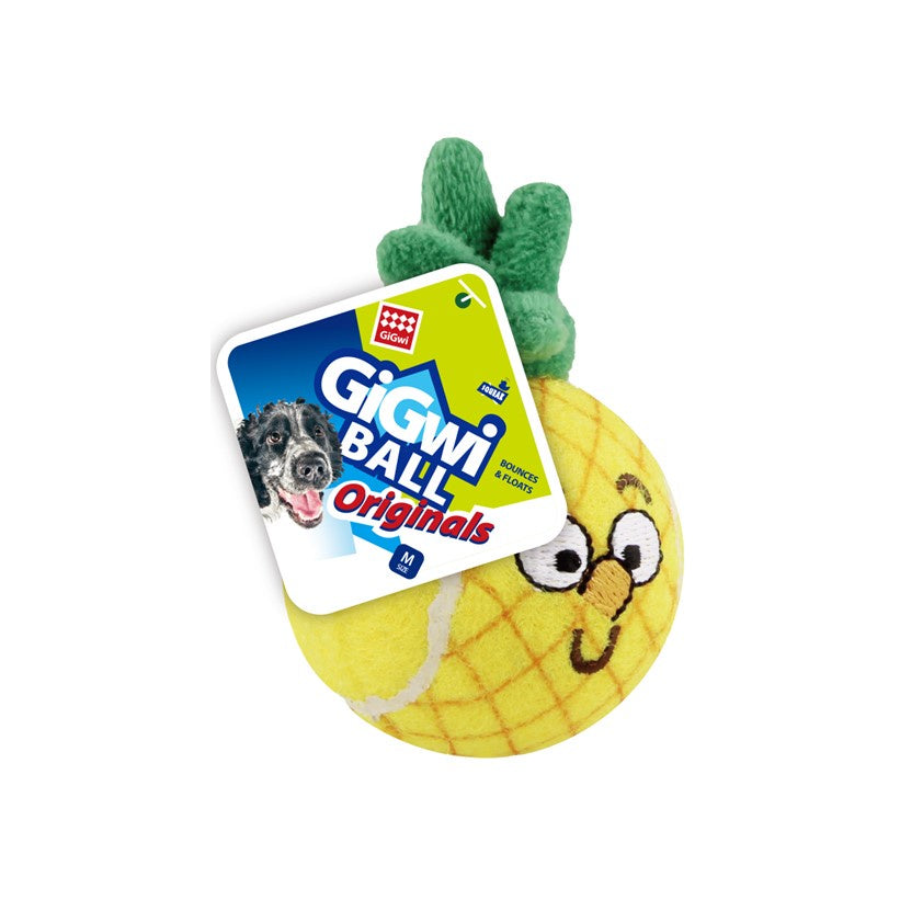 [10% OFF] 4166 GiGwi Tennis Ball Originals Toy For Dogs & Cats -Size M Pineapple