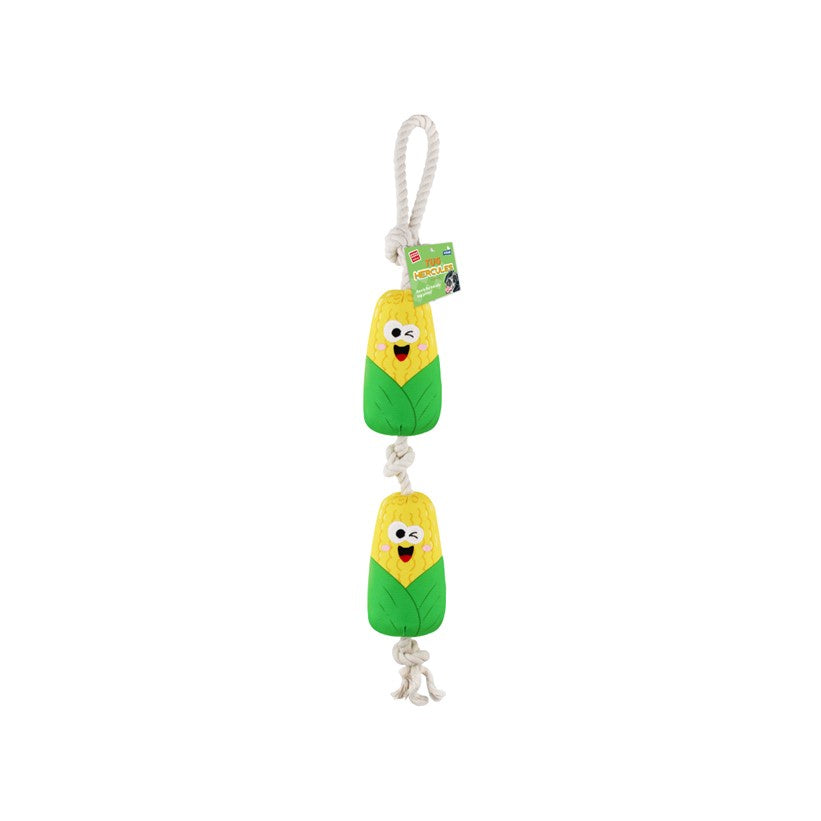 [10% OFF] 4257 GiGwi Tug Hercules Toy For Dogs & Cats -Corn with Squeaker