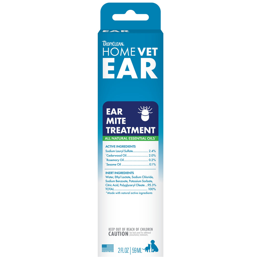 [20% OFF] TropiClean HomeVet Ear Mite Treatment For Dogs & Cats 2oz