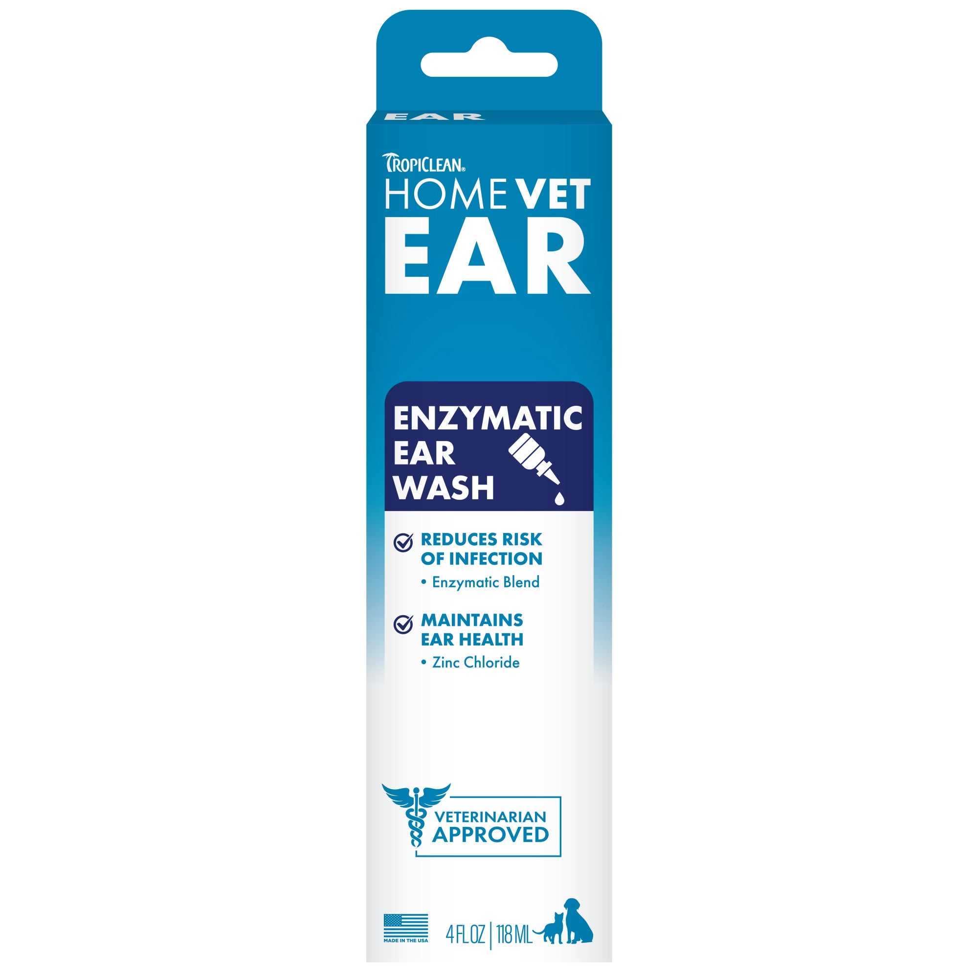 [20% OFF] TropiClean HomeVet Enzymatic Ear Wash For Dogs & Cats 4oz