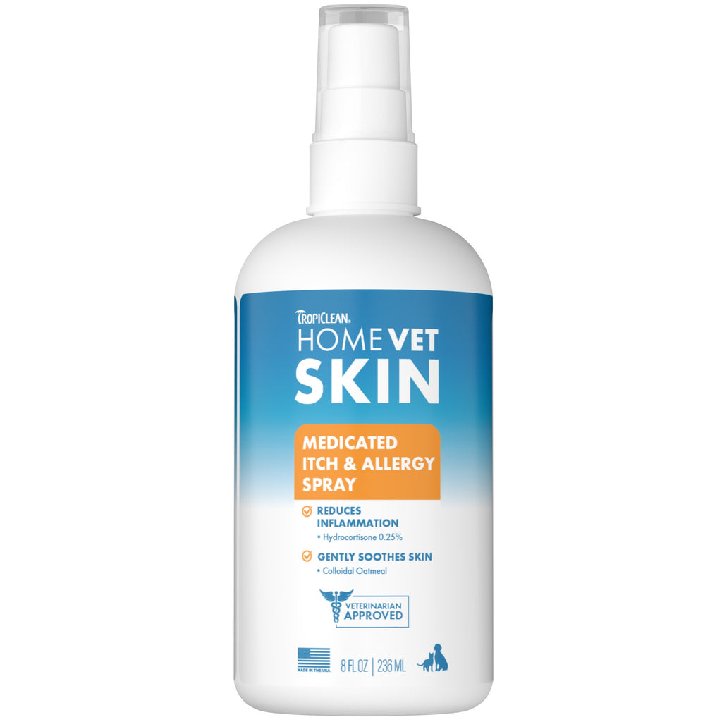 [20% OFF] TropiClean HomeVet Itch and Allergy Spray For Dogs & Cats 8oz