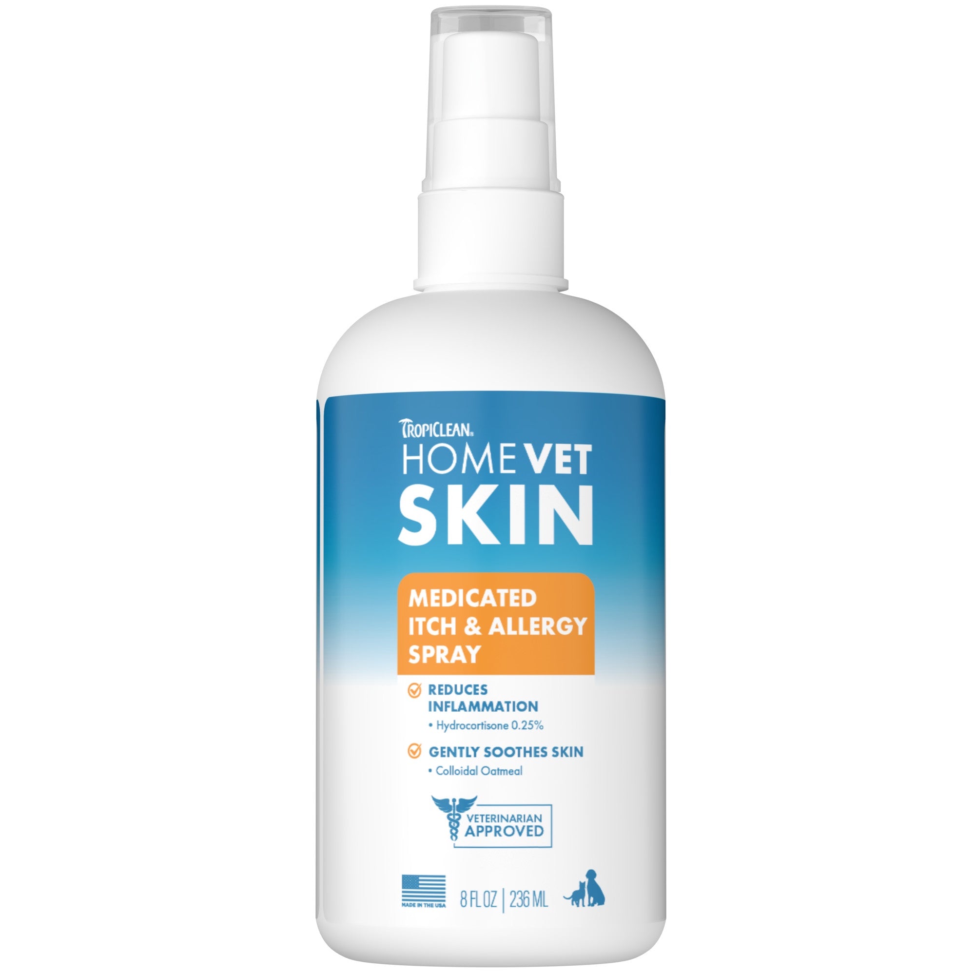 [20% OFF] TropiClean HomeVet Itch and Allergy Spray For Dogs & Cats 8oz