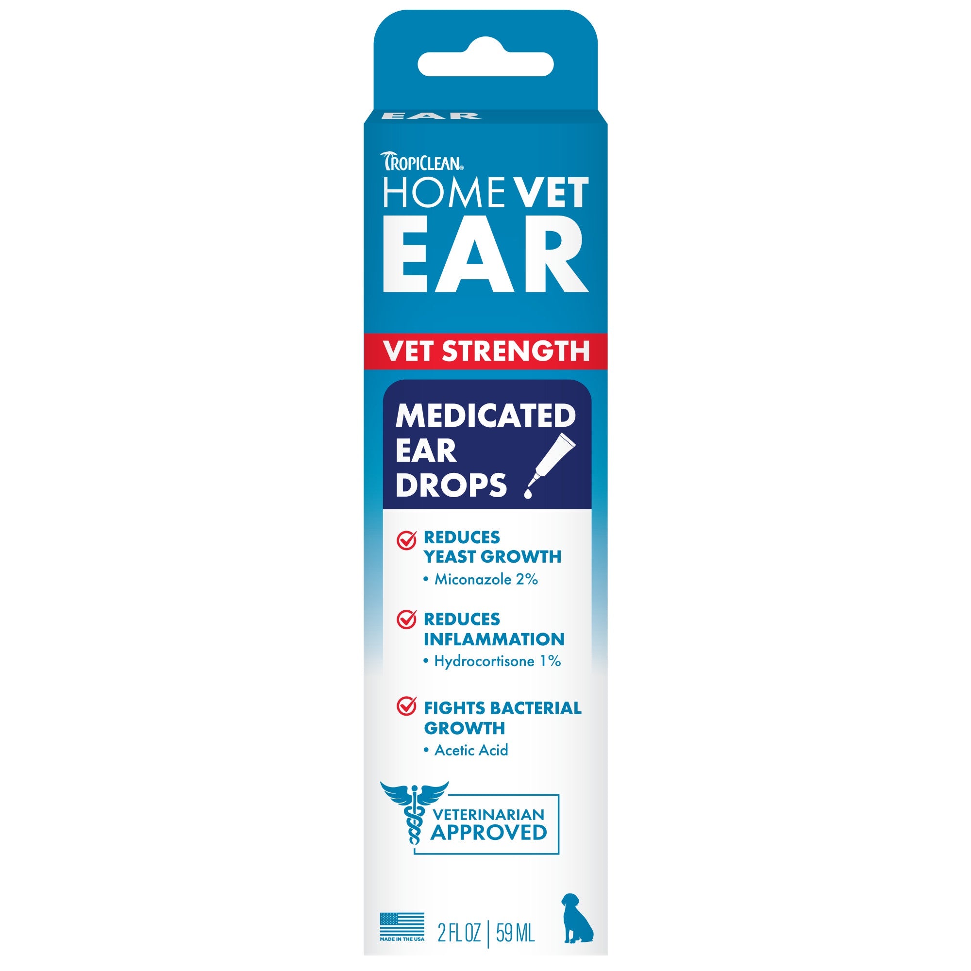 [20% OFF] TropiClean HomeVet Medicated Ear Drops For Dogs 2oz