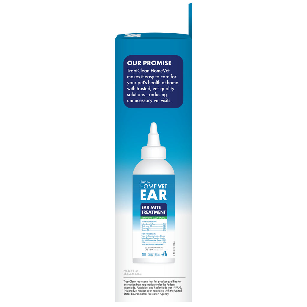 [20% OFF] TropiClean HomeVet Ear Mite Treatment For Dogs & Cats 2oz