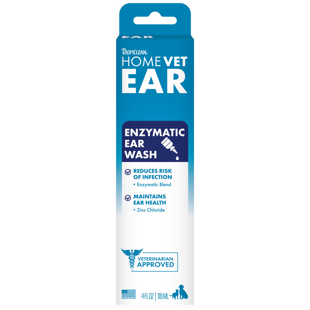 [20% OFF] TropiClean HomeVet Enzymatic Ear Wash For Dogs & Cats 4oz