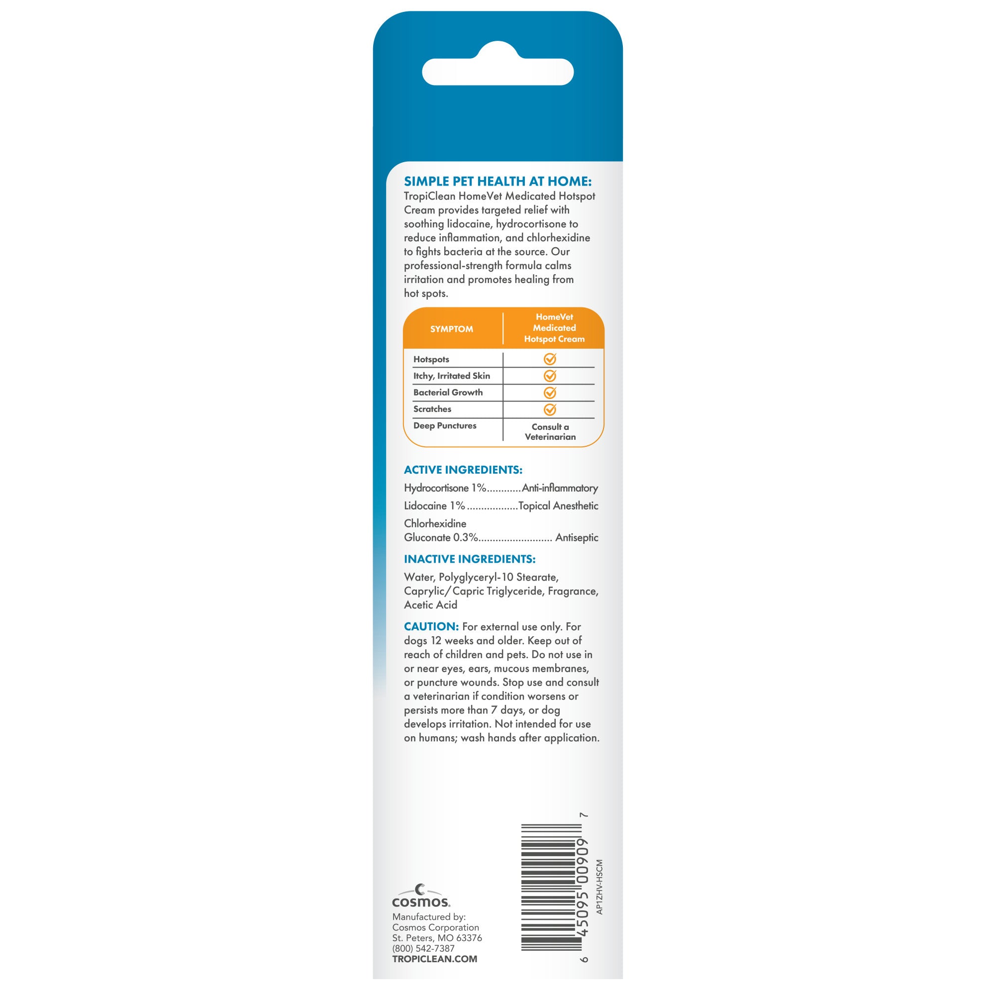 [20% OFF] TropiClean HomeVet Hot Spot Cream For Dogs 1 oz
