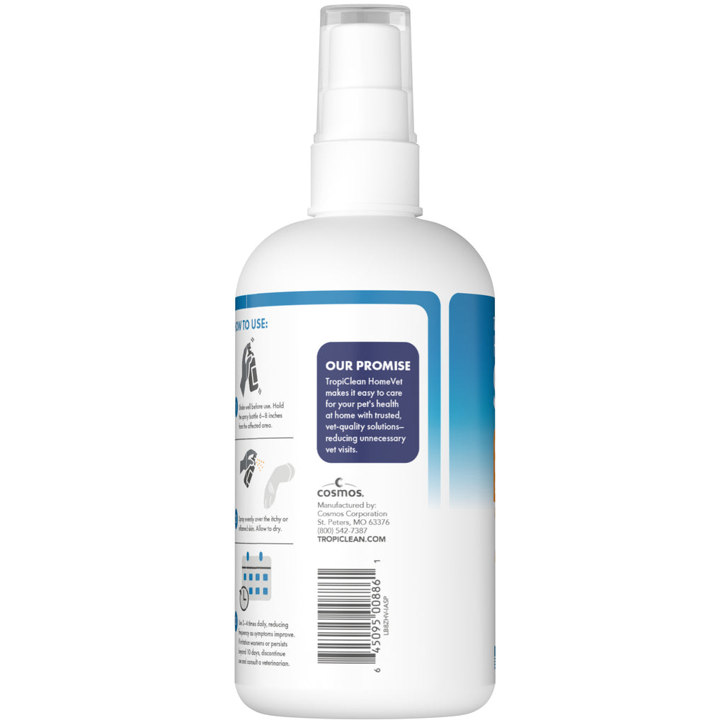 [20% OFF] TropiClean HomeVet Itch and Allergy Spray For Dogs & Cats 8oz