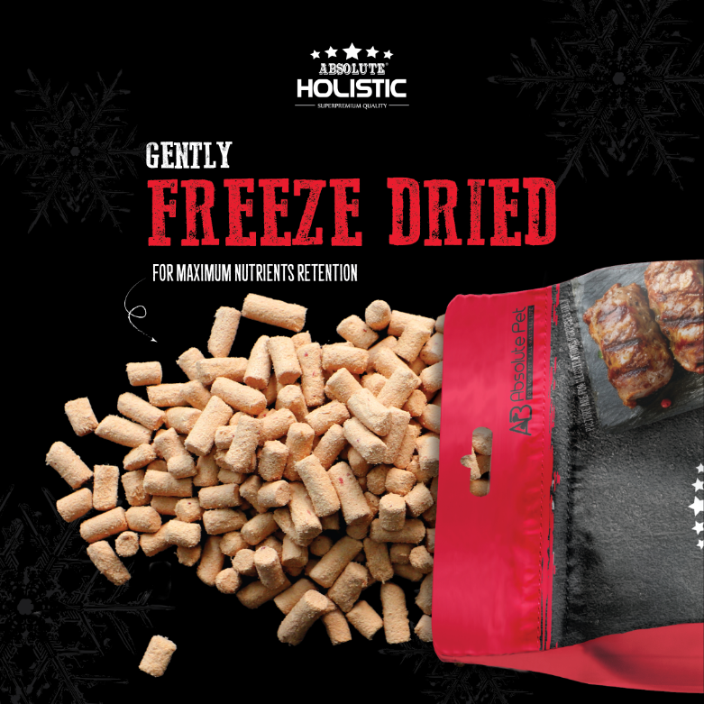 Absolute Holistic Freeze Dried Raw Treats for Cats & Dogs - Pork Rolls (60g)