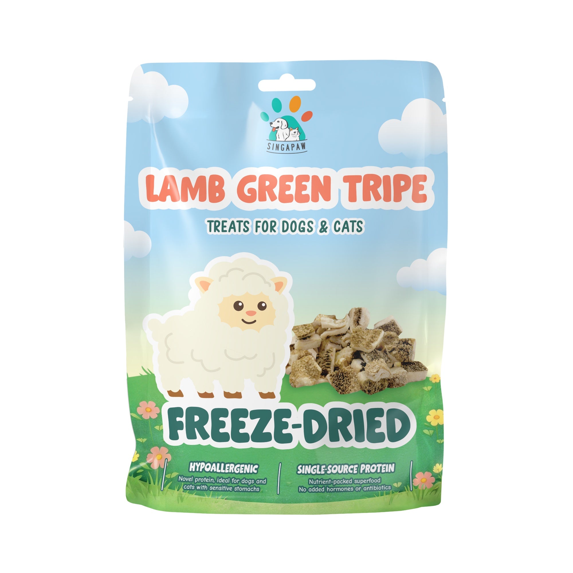 Singapaw Freeze-Dried Lamb Green Tripe Treats For Dogs & Cats 50g