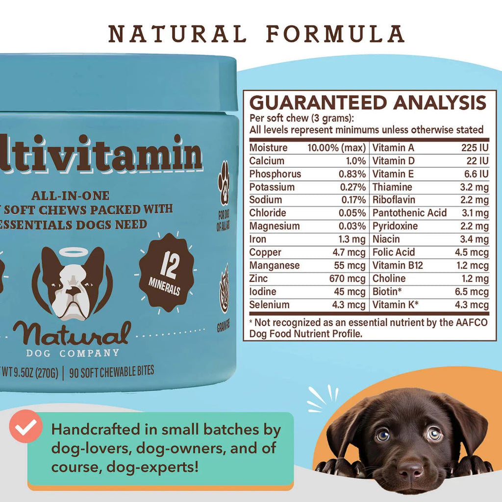 [Vet Approved] Natural Dog Supplement Multivitamin (90 chews)