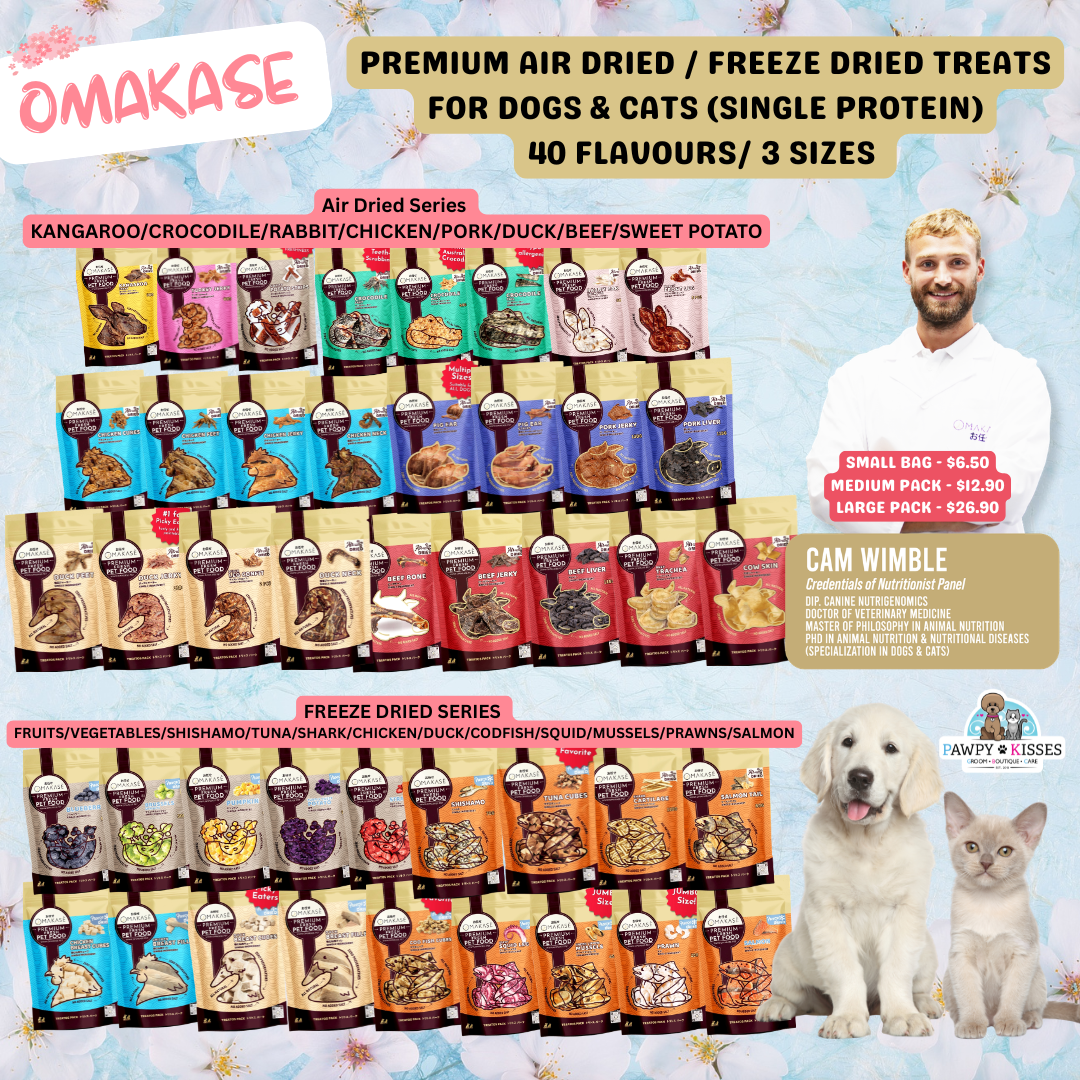 [Small Bag Series] Omakase Premium Single Protein Dogs & Cats Treats I AIR Dried / FREEZE Dried Series I 40 Options