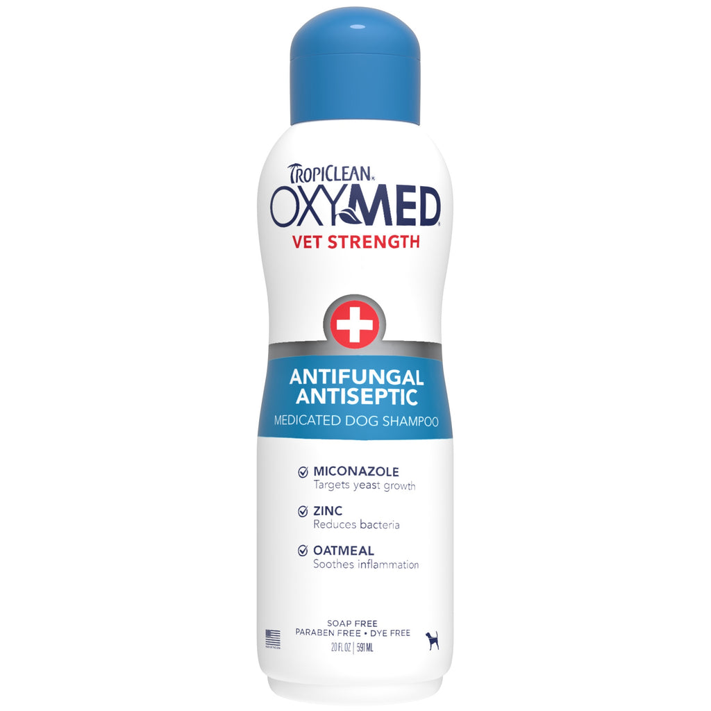 [20% OFF] NEW TropiClean OxyMed Antifungal Shampoo, 20oz For Dogs